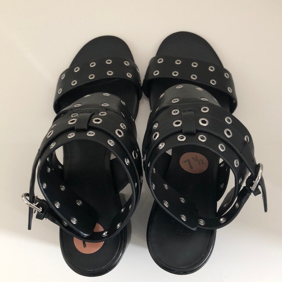 Rebecca Minkoff Carter Grommet Sandals in Black - Picture 10 of 11